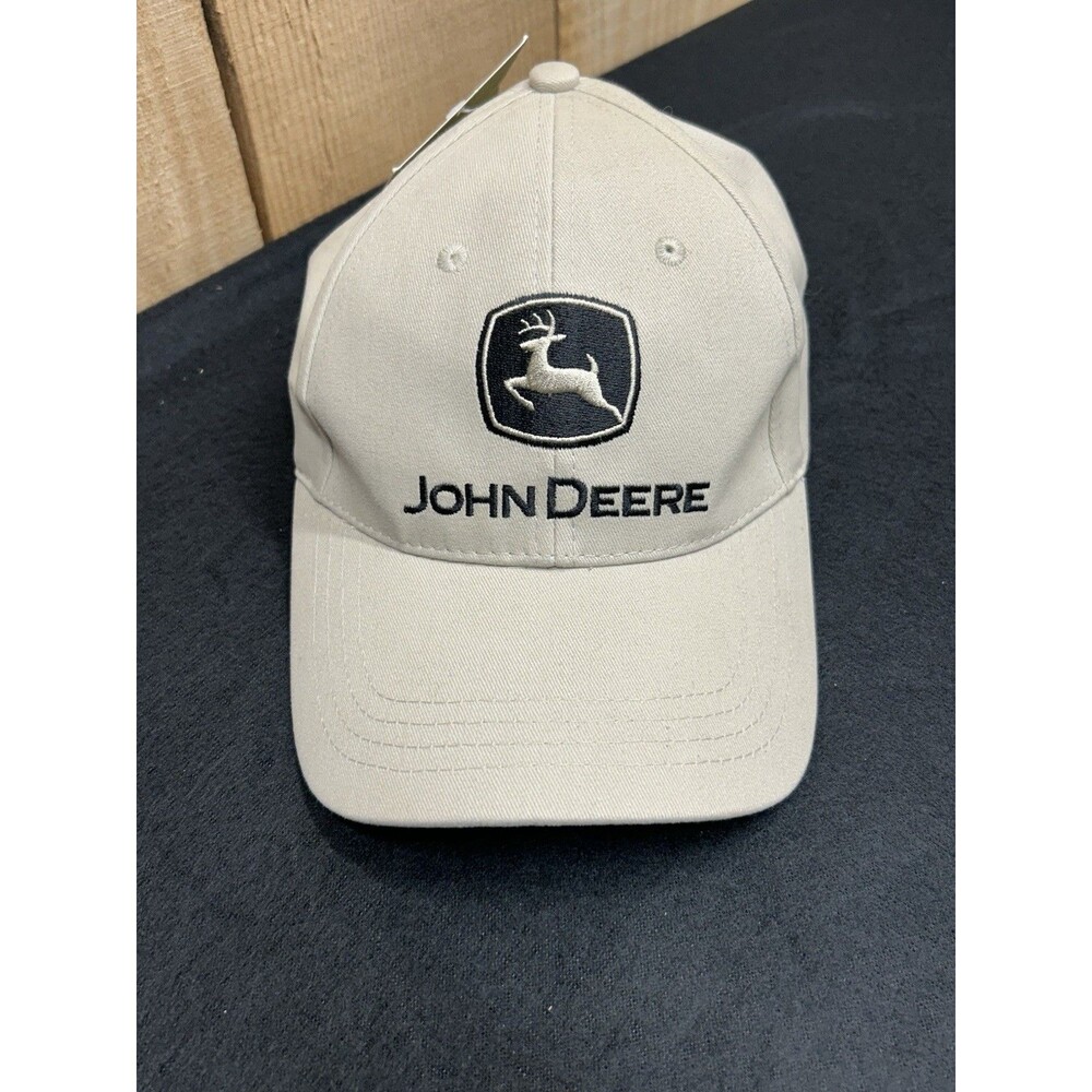 John Deere Baseball Hat Strap Back Adjustable Khaki Tan New With Tags